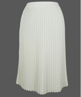 Fustă plisată albă in-vascoza 65 cm